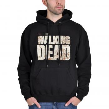 Sudadera con capucha de Walking Dead con logotipo impresión delantera y en el dorso color negro - S