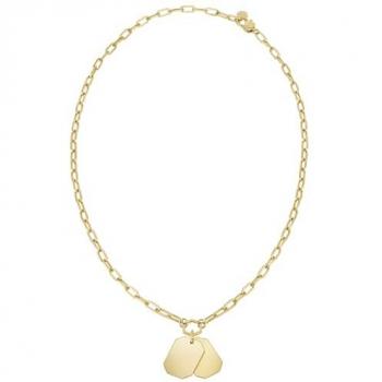 Collar de Acero Pulido Color Dorado para Mujer, Colección Private Code, Talla Ajustable 40cm a 46cm, Sin Piedras - Modelo TJ3122