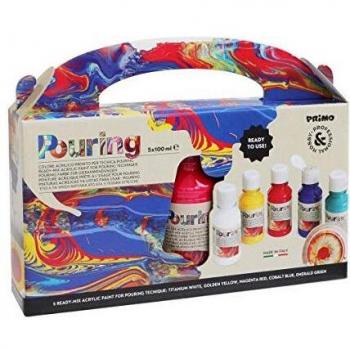SET 5 PINTURAS ACRÍLICAS PARA POURING LISTAS PARA USAR 100 ML. PRIMO