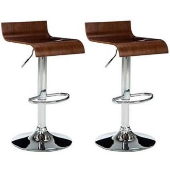 vidaXL 2X Taburetes de Bar Marrón Banco Silla Asiento Mueble Alto Salón Cocina