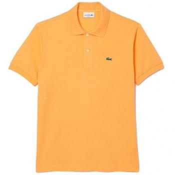 Polo Lacoste L.12.12 de hombre color naranja con cuello de bordes acanalados