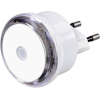 Hama Luz nocturna LED con sensor crepuscular, luz de orientación de bajo consumo para enchufe, solo 0,8 W, color blanco
