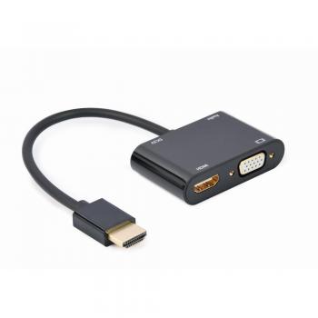 Gembird A-HDMIM-HDMIFVGAF-01 Cable Adaptador HDMI Macho a HDMI Hembra + VGA Hembra + Jack 3.5mm Audio