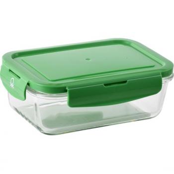 BENETTON - HERMÉTICO RECTANGULAR 1180ML BOROSILICATO TAPA VERDE RAINBOW