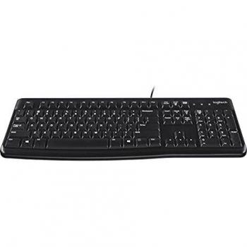 Teclado USB QWERTY Internacional Logitech K120 para Negocios Color Negro