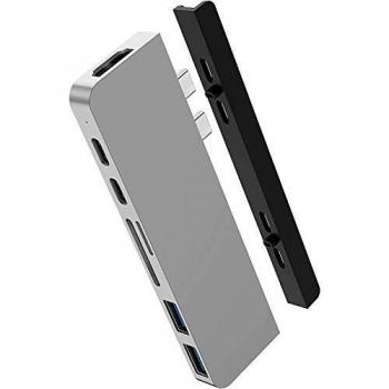 Sanho HyperDrive Duo 7-in-2 Dock para MacBook Pro/Air - Plata