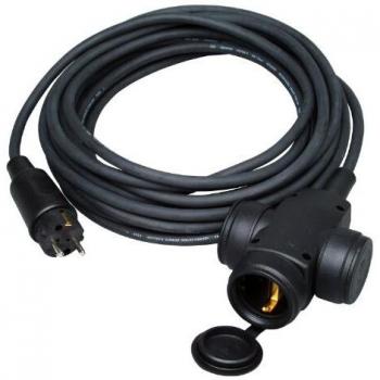 Cable triple aéreo bipolar H07RN-F 3G1,5mm² con clavija, 10 metros, marca Kopp