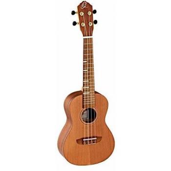Ukelele Concierto Ortega RUTI-CC Natural con Estuche, Serie Timber, Cédro y Nogal