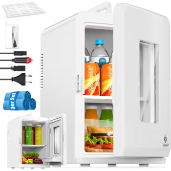 Mini Nevera 2 en 1 Kesser de 15 litros, refrigeración y calefacción, portátil AC/DC 220-240V/12V con enchufe y encendedor de cigarrillos