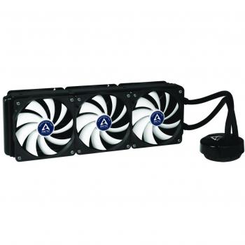 Arctic Liquid Freezer 360 - Sistema refrigeración líquida, Incluye 6 Ventiladores F12 PWM PST, radiador de Aluminio 390 mm de Largo y Bomba, Consumo Motor: 2W - Negro