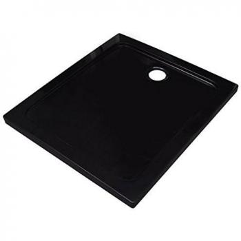 vidaXL Plato de ducha rectangular ABS, color negro, 80 x 90 cm