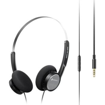 FiiO Snowsky Wind Auriculares Retro On-Ear con Driver de 40mm, Jack 3.5 y Micrófono Negro
