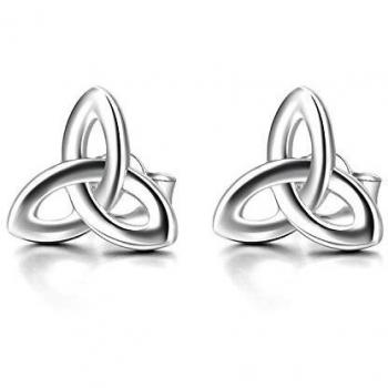 Pendientes de Nudo Celta Plata de Ley Céltico Triquetra Arete para Mujeres Chicas