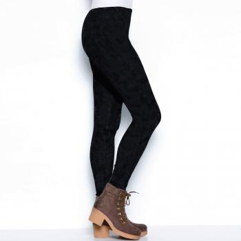 VENCA Pitillo Largo Mujer Tipo Legging sin Costuras de Punto Elástico by Vencastyle,Negro,4XL