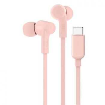 Auriculares In-ear Belkin SoundForm USB-C con Microfono y Aislamiento Acústico - Rosa