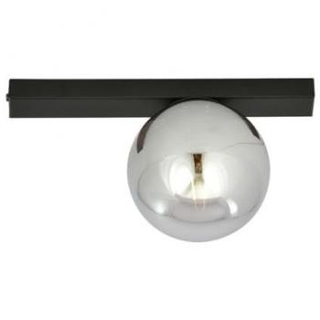 Lámpara de Techo Fit EPIKASA, Acero con recubrimiento de polvo y Vidrio, Color Negro y Gris, Dimensiones 30x17x14 cm