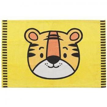 Alfombra Infantil Amarilla 60 x 90 cm Algodón Motivo Tigre para Sala de Juegos Ranchi