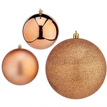 Bolas de Navidad Ø 10 cm 6 Unidades Cobre Plástico