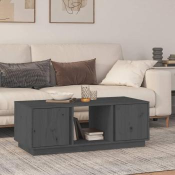 Mesa baja de madera maciza de pino gris 110x50x40 cm
