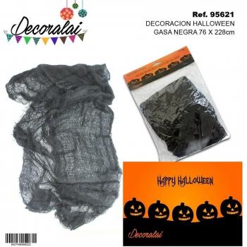 Sini Decoracion Halloween Gasa Negra 76 X 228 CM
