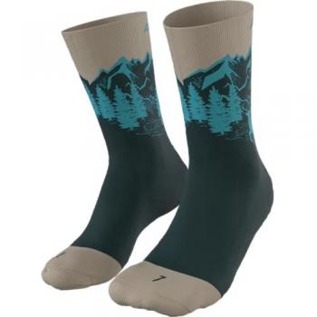 Calcetines Dynafit Stay Fast Multicolor para hombre, talla 39-42, colores azul noche y beige, diseño rock khaki