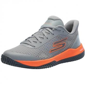 Skechers Zapatos Viper Court Pro - Tenis para hombre, Gris/Naranja 2, 41.5 EU