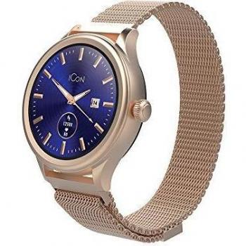 FOREVER AMOLED - Reloj inteligente con pulsera resistente al agua IP67, Bluetooth, podómetro, pulsómetro, color oro rosa