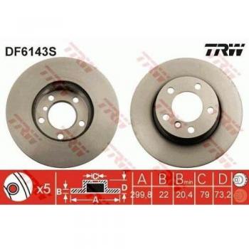 TRW DF6143S Disco DE Freno