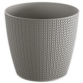 Maceta WHEATY 1L - Resistente - Diseño Moderno - Tamaño Compacto - Dimensiones (mm) 128x128x112 - Color Gris Piedra