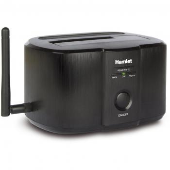 Estación de Acoplamiento Wi-Fi Hamlet para Disco Duro SATA 2.5 y 3.5 hasta 4TB, Conexiones USB 3.0, Color Negro