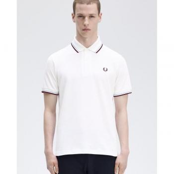 Fred Perry Men's Made in England Short Sleeve Piqué Polo Shirt - White/Ice