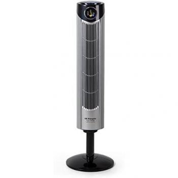 Orbegozo TWM 1015 - Ventilador de torre iónico, mando a distancia, 3 modos de ventilación, display digital, función temporizador, 3 velocidades, silencioso, rotación 80ºC, 45 W, gris/negro