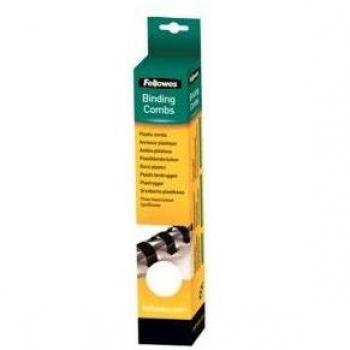Canutillos de encuadernación plásticos Fellowes 12mm A4, 25 unidades, blancos