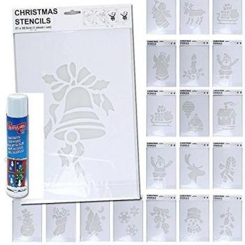 Plantilla Decorativa Navideña de PVC 22x35 cm con Motivos Festivos
