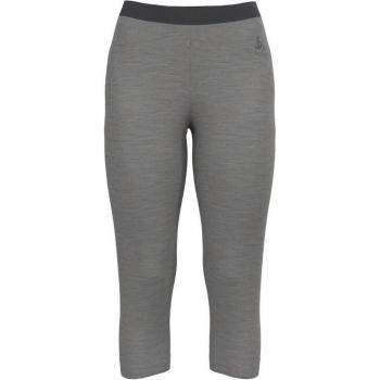 Odlo Women's Merino 200 3/4 Base Layer Tights - Steel Grey Melange, XL