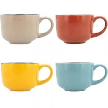 Taza Quid Frappe Cerámica Multicolor 400 ml - Paquete de 12 Unidades