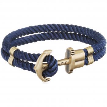 Pulsera Paul Hewitt Dama Talla M Dorada con Ancla y Cuerda Azul Marino