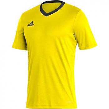 Camiseta de Fútbol Adidas Entrada 22 Hombre Amarillo/Negro, Manga Corta, Poliéster Reciclado