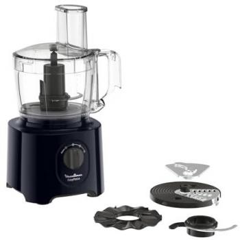 Robot de Cocina Moulinex Easy Force FP242810, 800 W, Capacidad 2.4 L, 15 Funciones, Negro y Transparente