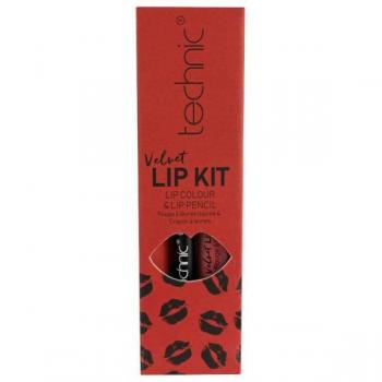 Perfilador de Labios + Labial Líquido Velvet Lip Kit - Technic Cosmetics - Vintage Red