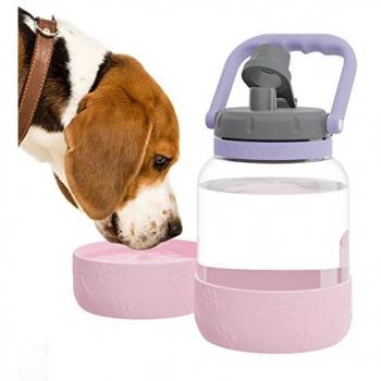Asobu Barkley 50oz Tritan Water Bottle with Detachable Silicone Dog Bowl - Pink/Purple