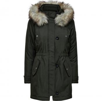 Only Iris Women's Parka with Adjustable Hood and Water-Resistant Fabric