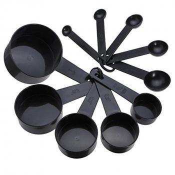 Da.Wa 10pcs Cucharas Medidoras Plástico,Color negro