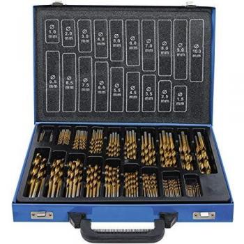 Juego de brocas espirales HSS nitruradas de titanio 1 - 10 mm, 170 piezas