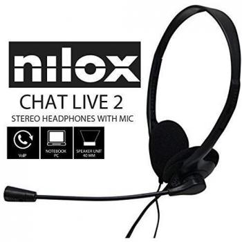 Auriculares con micrófono Nilox -Negro, Unisex