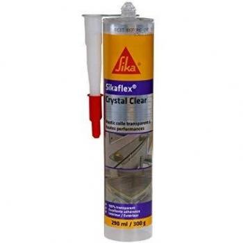 Sikaflex-112 Crystal Clear, Sellador transparente multiuso para la adhesión inmediata en interiores y exteriores, grietas y juntas, 290 ml