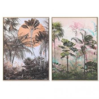 Cuadro Decorativo DKD Home Decor Palmeras Tropicales 103 x 4,5 x 143 cm y 104 x 4,5 x 143,5 cm (2 Unidades)