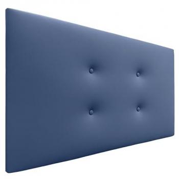 Cabecero Tapizado de Polipiel Aqualine Pro con 2 Hileras de Botones - Azul (105x50cm para Camas 80/90/105)