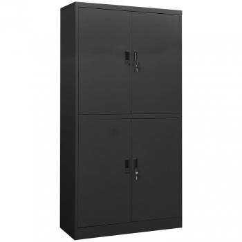 Gabinete de oficina en acero antracita 90x40x180 cm