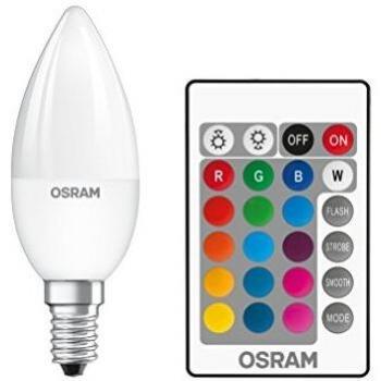 Osram Lámpara LED Star + Classic B RGBW, en forma de vela con casquillo E14, regulable y control de color mediante mando a distancia, sustituye a 25 vatios, blanco cálido - 2700 Kelvin, paquete de 1